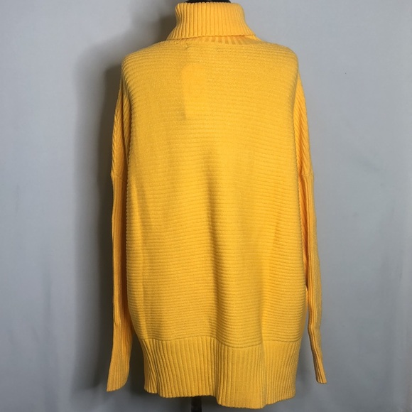 #18 LILLUSORY  Oversized Turtleneck  Yellow Tunic Sweater Size Medium - Picture 5 of 9